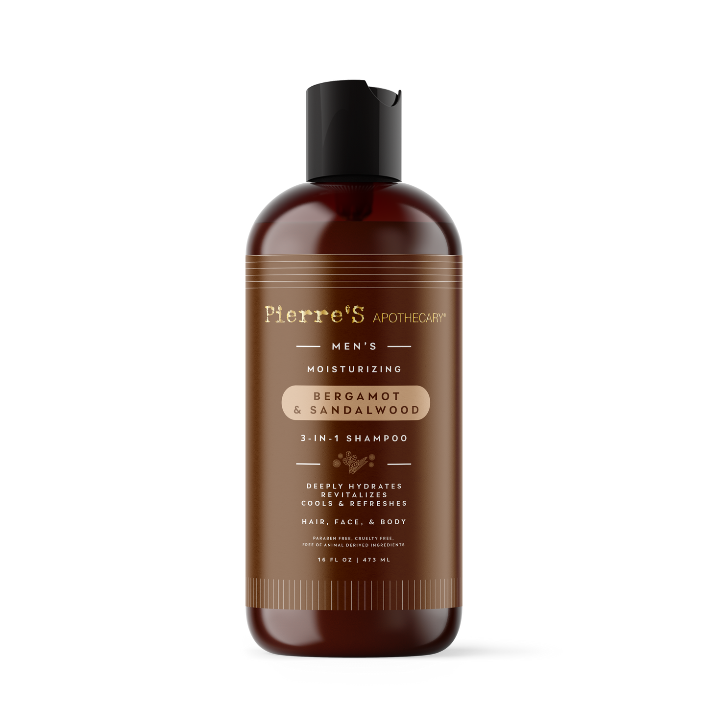 Men's 3-in-1 Moisturizing Bergamot & Sandalwood Wash